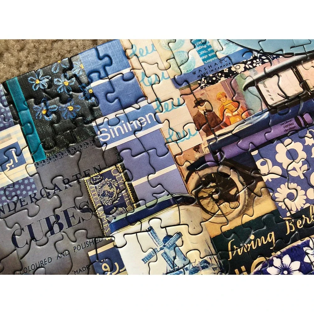 Cobble Hill Blue Jigsaw Puzzle 1000 Piece Complete